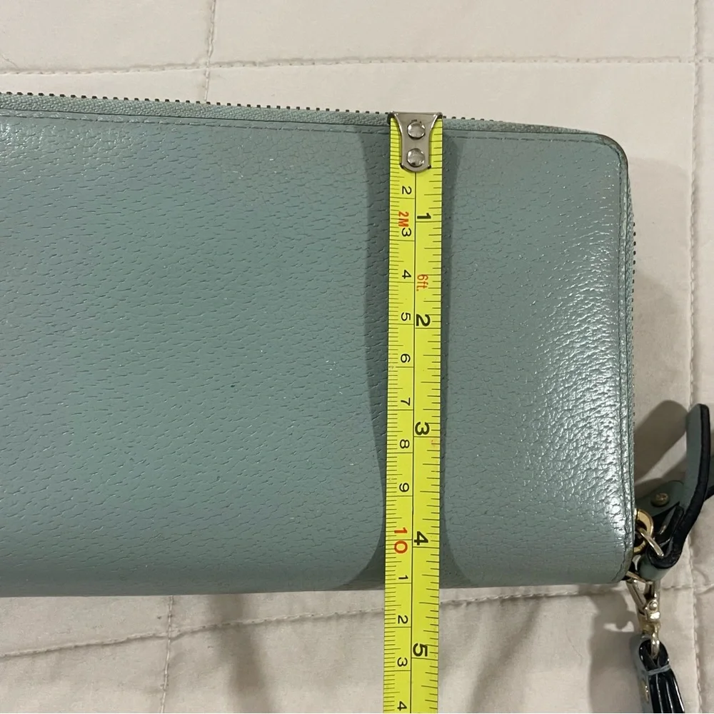 Kate Spade Grove Street Light Blue Zip Around Continental Wallet Wristlet